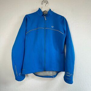 Pearl Izumi Womens Softshell Cycling Jacket Blue Full-Zip Stretch Pocket Active